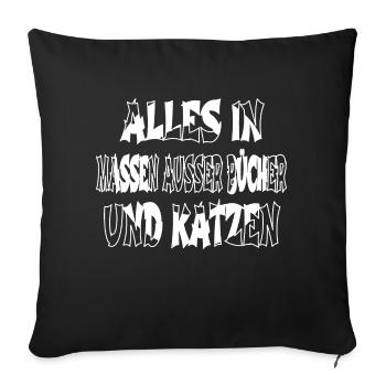 bücherei literatur entwicklung seekatze - Sofakissenbezug 45 x 45 cm - Schwarz - Vorne