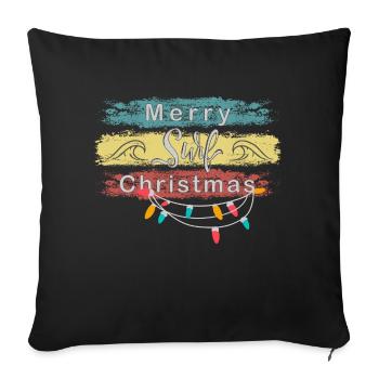 Merry Surf Christmas - Christmas Design - Sofa pillowcase 17,3'' x 17,3'' (45 x 45 cm) - black - Front