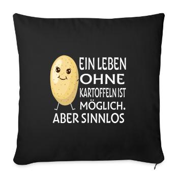 Kartoffel - Sofakissenbezug 45 x 45 cm - Schwarz - Vorne