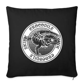Red Eye Crocodile Skink Tattoo Style Reptile Owner - Housse de coussin décorative 45 x 45 cm - noir - Devant