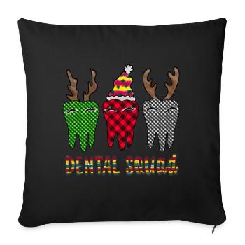 Dental Squad 2023 Christmas , Dentist Christmas , - Sofa pillowcase 17,3'' x 17,3'' (45 x 45 cm) - black - Front