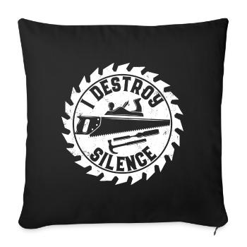 Carpenter | Crafts Artisans Wood Gift Ideas - Sofa pillowcase 17,3'' x 17,3'' (45 x 45 cm) - black - Front
