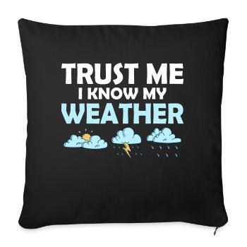 Croyez-moi, je connais mon météorologue météorologue Météorol - Housse de coussin décorative 45 x 45 cm - noir - Devant