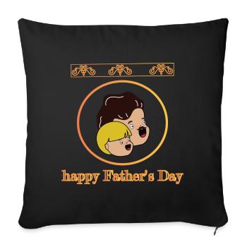 Joyeuse fête des pères - Housse de coussin décorative 45 x 45 cm - noir - Devant