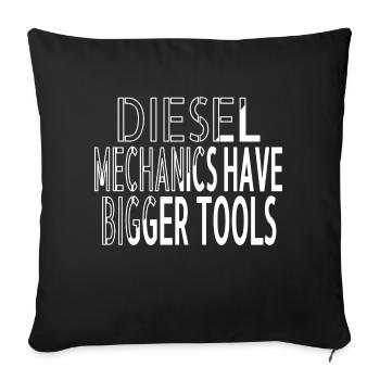 Baseball shirt funny diesel mechanic - Sofa pillowcase 17,3'' x 17,3'' (45 x 45 cm) - black - Front