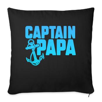 Lake Sailor Fisherman Boat Driver - Drôle de capitaine - Housse de coussin décorative 45 x 45 cm - noir - Devant