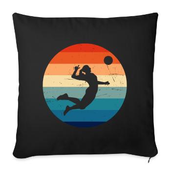 Joueur de volleyball masculin Volleyball féminin Volleyball féminin - Housse de coussin décorative 45 x 45 cm - noir - Devant