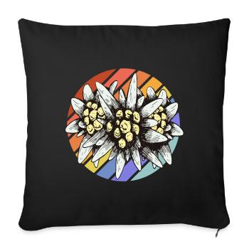 Edelweiss Schweiz Souvenir Wandern Alpen Berge - Sofakissenbezug 45 x 45 cm - Schwarz - Vorne