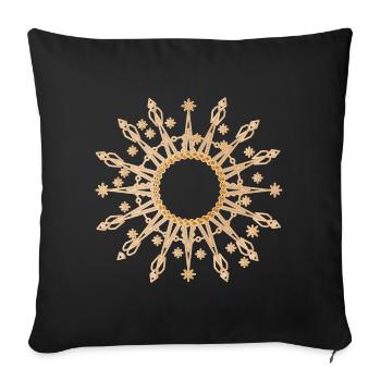 radiant golden star as frame - Sofa pillowcase 17,3'' x 17,3'' (45 x 45 cm) - black - Front