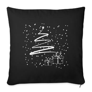 Minimal Christmas Tree - Sofa pillowcase 17,3'' x 17,3'' (45 x 45 cm) - black - Front