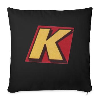 K - Sofa pillowcase 17,3'' x 17,3'' (45 x 45 cm) - black - Front