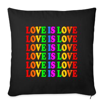 Love is love - Sofa pillowcase 17,3'' x 17,3'' (45 x 45 cm) - black - Front