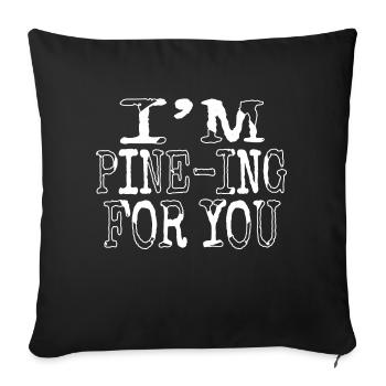Couple cadeau maladroit arbre de Noël citation anniversaire - Housse de coussin décorative 45 x 45 cm - noir - Devant