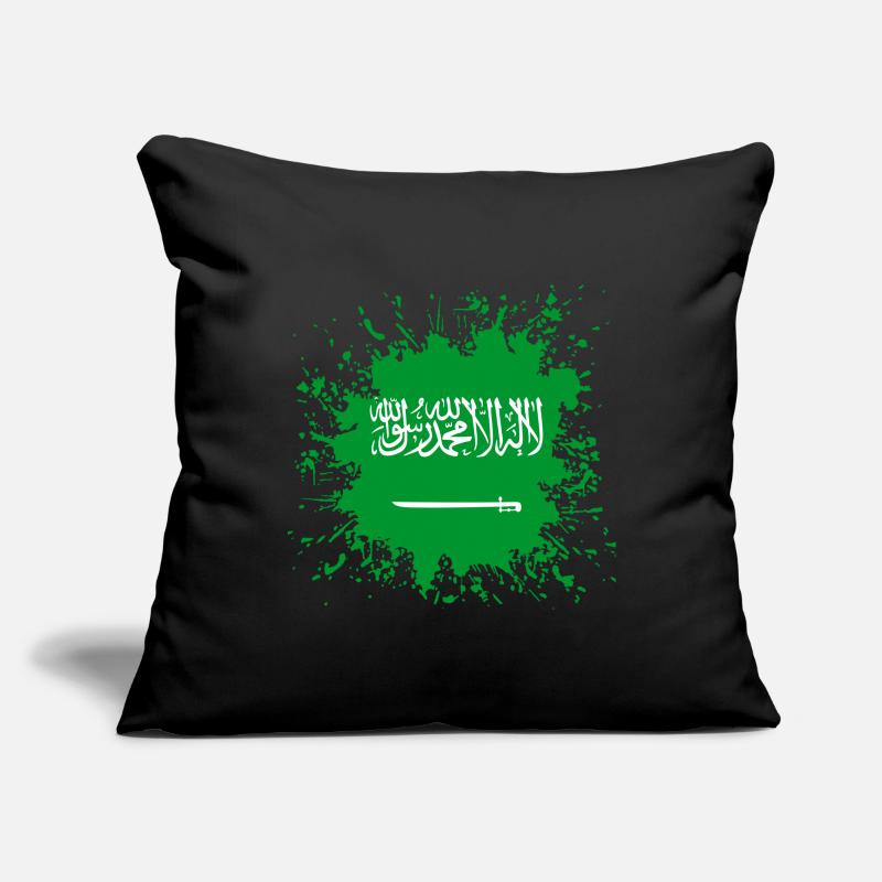 Éclaboussure de couleur du drapeau de l’Arabie saoudite Housse de coussin décorative 45 x 45 cm