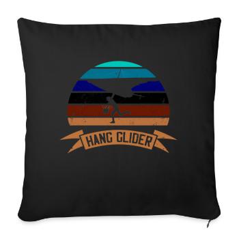 Hanggleiter Drachenflieger Deltasegler - Sofakissenbezug 45 x 45 cm - Schwarz - Vorne