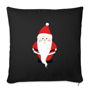 Père Noël Joyeux Noël Coeur T-Shirt d’amour - Housse de coussin décorative 45 x 45 cm - noir - Devant
