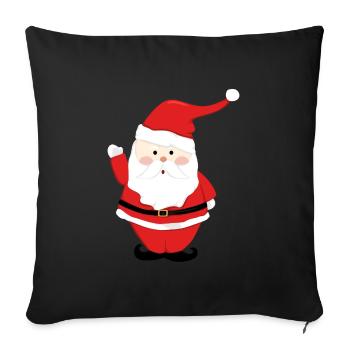 Père Noël Joyeux Noël Coeur T-Shirt d’amour - Housse de coussin décorative 45 x 45 cm - noir - Devant