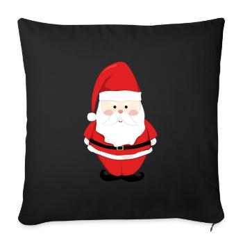 Père Noël Joyeux Noël Coeur T-Shirt d’amour - Housse de coussin décorative 45 x 45 cm - noir - Devant