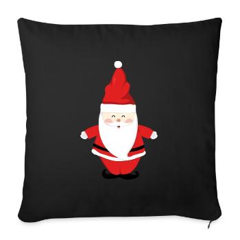 Père Noël Joyeux Noël Coeur T-Shirt d’amour - Housse de coussin décorative 45 x 45 cm - noir - Devant