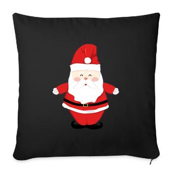 Père Noël Joyeux Noël Coeur T-Shirt d’amour - Housse de coussin décorative 45 x 45 cm - noir - Devant