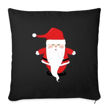 Père Noël Joyeux Noël Coeur T-Shirt d’amour - Housse de coussin décorative 45 x 45 cm - noir - Devant