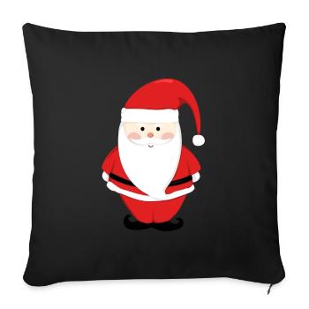 Père Noël Joyeux Noël Coeur T-Shirt d’amour - Housse de coussin décorative 45 x 45 cm - noir - Devant