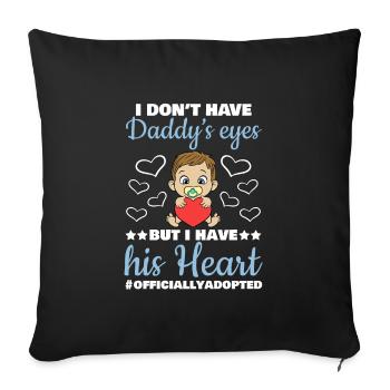 Jour de père heureux papa fils enfant conception - Housse de coussin décorative 45 x 45 cm - noir - Devant