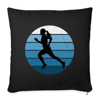 Women's Jogging Men's Running Running Fitness - Sofa pillowcase 17,3'' x 17,3'' (45 x 45 cm) - black - Front