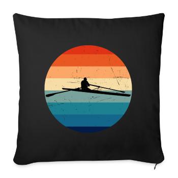 Aviron Rameurs Hommes Aviron Femmes - Housse de coussin décorative 45 x 45 cm - noir - Devant