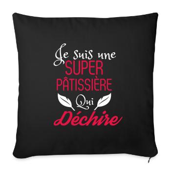 Super Pâtissière qui Déchire - Housse de coussin décorative 45 x 45 cm - noir - Devant