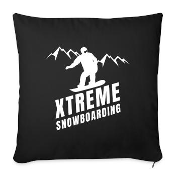 skiing, snowboarding, winter sports - Sofa pillowcase 17,3'' x 17,3'' (45 x 45 cm) - black - Front