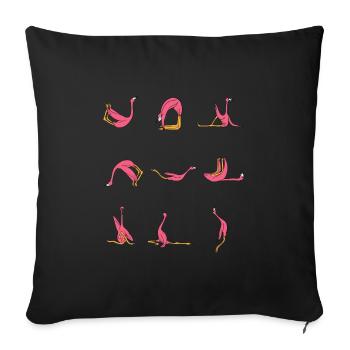 Pink Flock Flamingo Feminine Ballet Tee For Gym - Sofa pillowcase 17,3'' x 17,3'' (45 x 45 cm) - black - Front