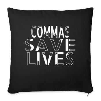 Lecture Livre Amoureux Blogging Article Écrire des tasses - Housse de coussin décorative 45 x 45 cm - noir - Devant