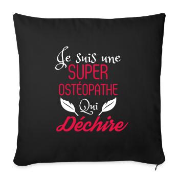 Super ostéopathe qui déchire - Housse de coussin décorative 45 x 45 cm - noir - Devant