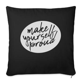 Faites-vous fier de la citation - Housse de coussin décorative 45 x 45 cm - noir - Devant