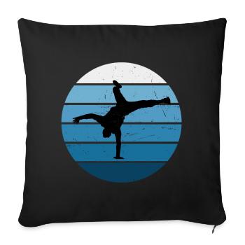 Bgirl Break Dance Breakdance Hommes Bboy - Housse de coussin décorative 45 x 45 cm - noir - Devant