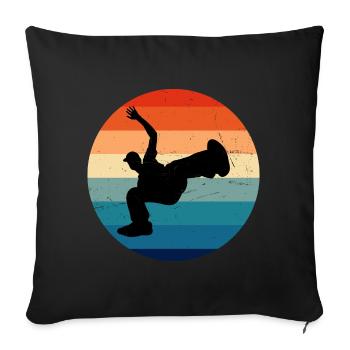Break Dance Bboy Femmes Breakdance Bgirl Hiphop - Housse de coussin décorative 45 x 45 cm - noir - Devant