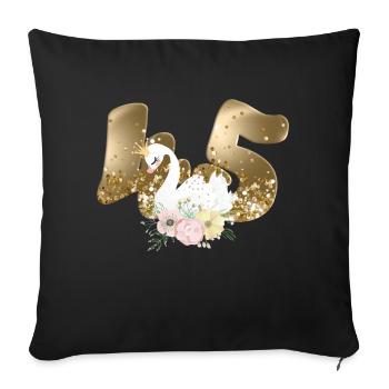 Customizable Number 45 Swan - Sofa pillowcase 17,3'' x 17,3'' (45 x 45 cm) - black - Front