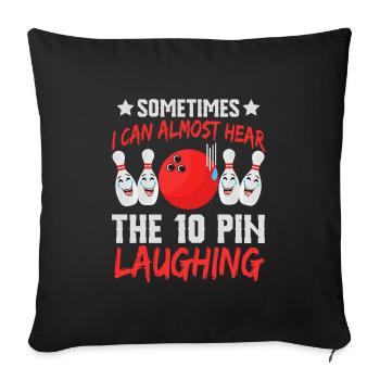 Chemise de bowling pour les quilleurs Conception - Housse de coussin décorative 45 x 45 cm - noir - Devant