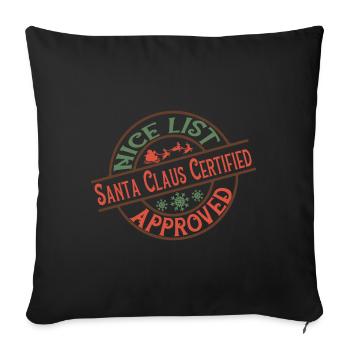 Nice Liste du Père Noël certifié approuvé - Housse de coussin décorative 45 x 45 cm - noir - Devant
