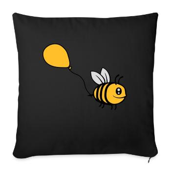 Happy Balloon Bee Comic - Housse de coussin décorative 45 x 45 cm - noir - Devant