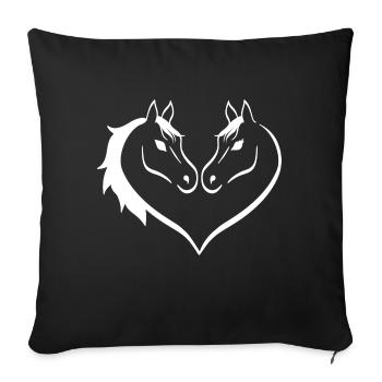 The vie de coeur est meilleure avec la conception - Housse de coussin décorative 45 x 45 cm - noir - Devant