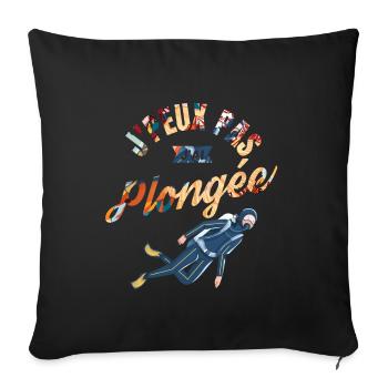 J'Peux pas j'ai Plongée - Housse de coussin décorative 45 x 45 cm - noir - Devant