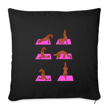 La vie de yoga est meilleure avec la conception - Housse de coussin décorative 45 x 45 cm - noir - Devant