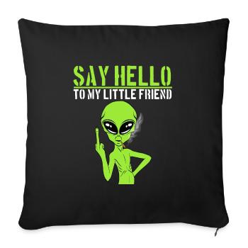 Dites bonjour à mon petit ami Design de T-shirt - Housse de coussin décorative 45 x 45 cm - noir - Devant
