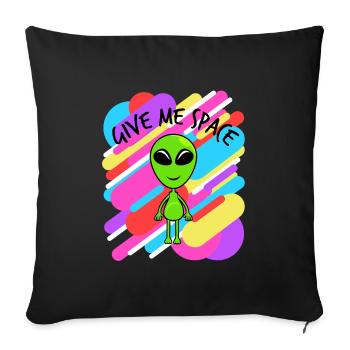Donnez-moi de l'espace T-shirt coloré Design - Housse de coussin décorative 45 x 45 cm - noir - Devant