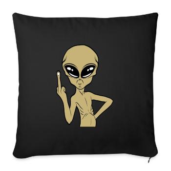 Conception sarcastique Fuck You T-shirt Design - Housse de coussin décorative 45 x 45 cm - noir - Devant