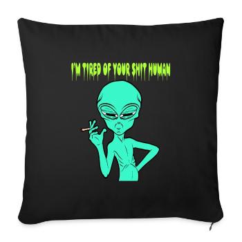 Je suis fatigué de votre merde Conception de - Housse de coussin décorative 45 x 45 cm - noir - Devant