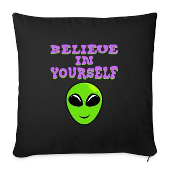 Croyez en vous-même Conception de T-shirt de - Housse de coussin décorative 45 x 45 cm - noir - Devant