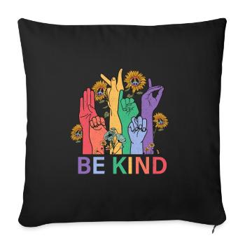 Schwul Lesbisch Regenbogen T-Shirt Geschenkidee - Sofakissenbezug 45 x 45 cm - Schwarz - Vorne